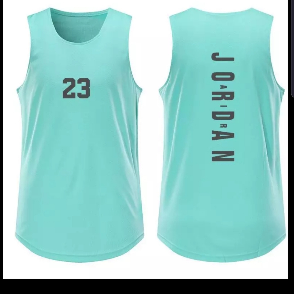 2021 New Jordans 23 Comp Tights Gym Tank Top Quick Dry Sleeveless 4 Color (L-XL)